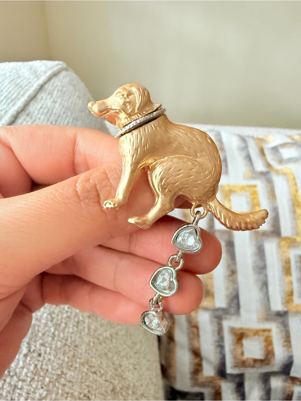 Gold Dog Pendant Charm Necklace - Unbranded - Picture 4 of 4